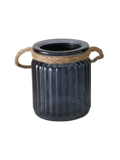 4-delige Set: Windlichten "Trax" Donkerblauw - (H)8 Cm -Boltze boltze 4 delige set windlichten trax donkerblauw h 8 cm 4