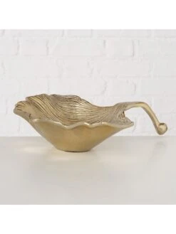 Decoratieve Schaal "Ginkgo" Goudkleurig - (B)30 X (H)7 X (D)29 Cm -Boltze boltze decoratieve schaal ginkgo goudkleurig b 30 x h 7 x d 29 cm 2